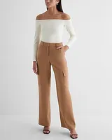 Super High Waisted Cargo Trouser Pant Brown Women's 12 Short