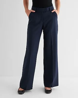 Editor Mid Rise Wool-Blend Relaxed Trouser Pant