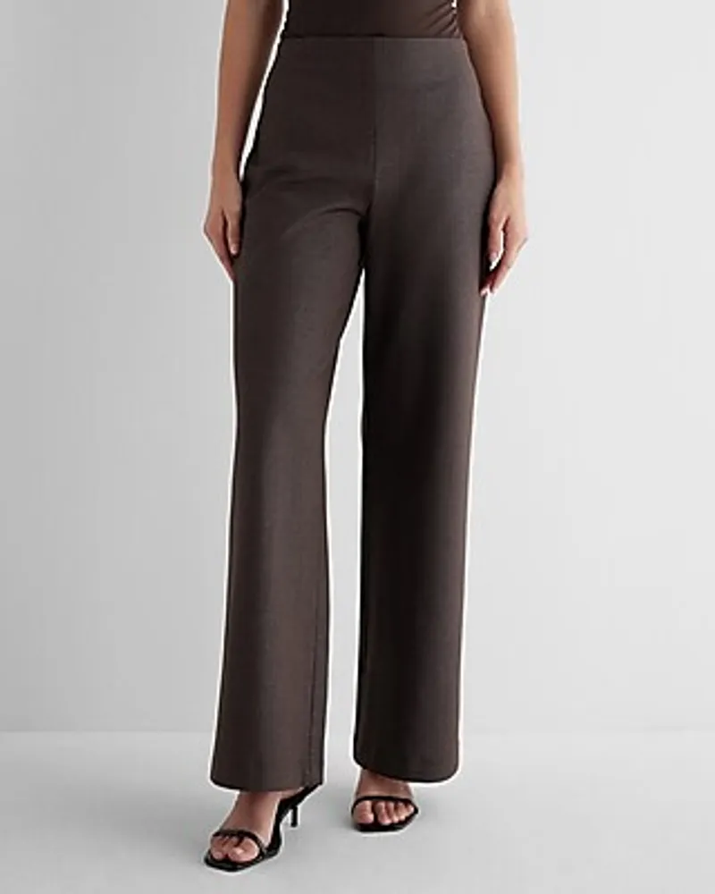 Express Columnist High Waisted Bodycon Knit Ankle Pant Brown Women's