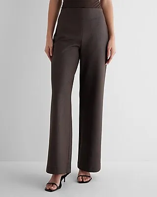 Express Columnist High Waisted Bodycon Knit Ankle Pant Brown