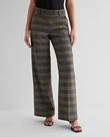 Editor Mid Rise Metallic Plaid Relaxed Trouser Pant