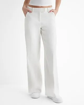 Mid Rise Boucle Relaxed Trouser Pant White Women's 4