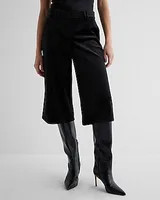 High Waisted Velvet Gaucho Pant Black Women's 4