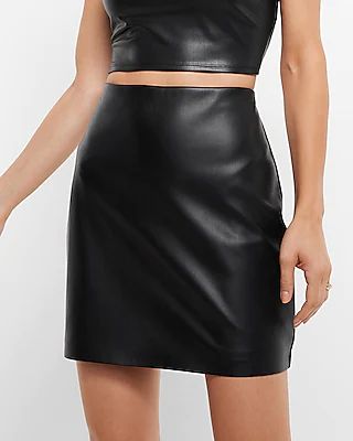 Super High Waisted Faux Leather Mini Skirt Women