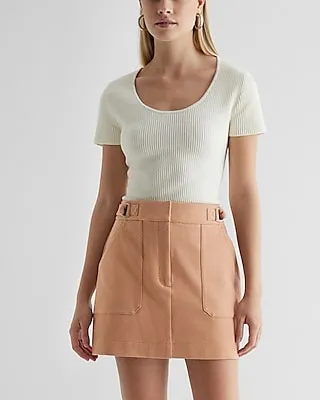 Super High Waisted Utility Mini Skirt Women's XL