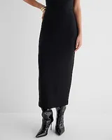 Super High Waisted Luxe Lounge Back Slit Maxi Skirt