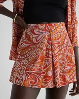 Super High Waisted Printed Mini Skort