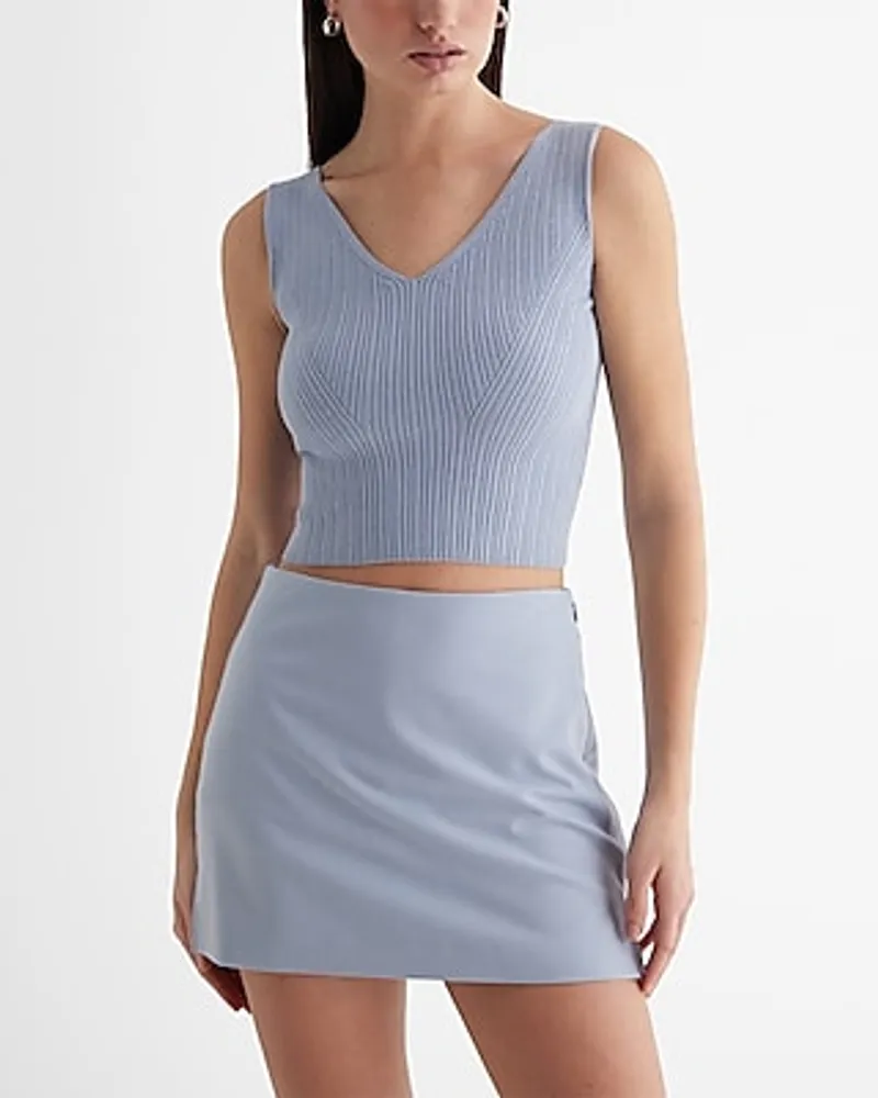 Editor Super High Waisted Mini Skort Blue Women's