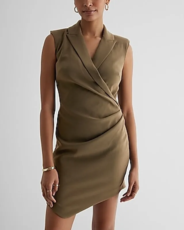 Express Work Sleeveless Wrap Asymmetrical Hem Mini Blazer Dress | MainPlace  Mall
