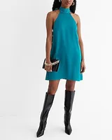 Cocktail & Party,Date Night Satin Halter Statement Bow Mini Tunic Shift Dress