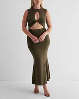 Cocktail & Party Reversible Twist Cutout Maxi Sweater Dress