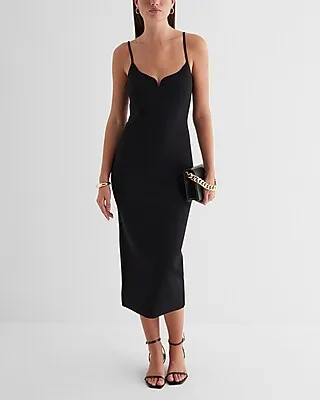 Casual,Cocktail & Party,Date Night,Bridal Shower Body Contour V-Wire Sleeveless Midi Dress Women's L