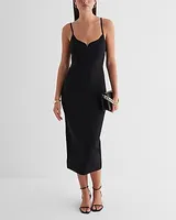 Casual,Cocktail & Party,Date Night,Bridal Shower Body Contour V-Wire Sleeveless Midi Dress Women's L