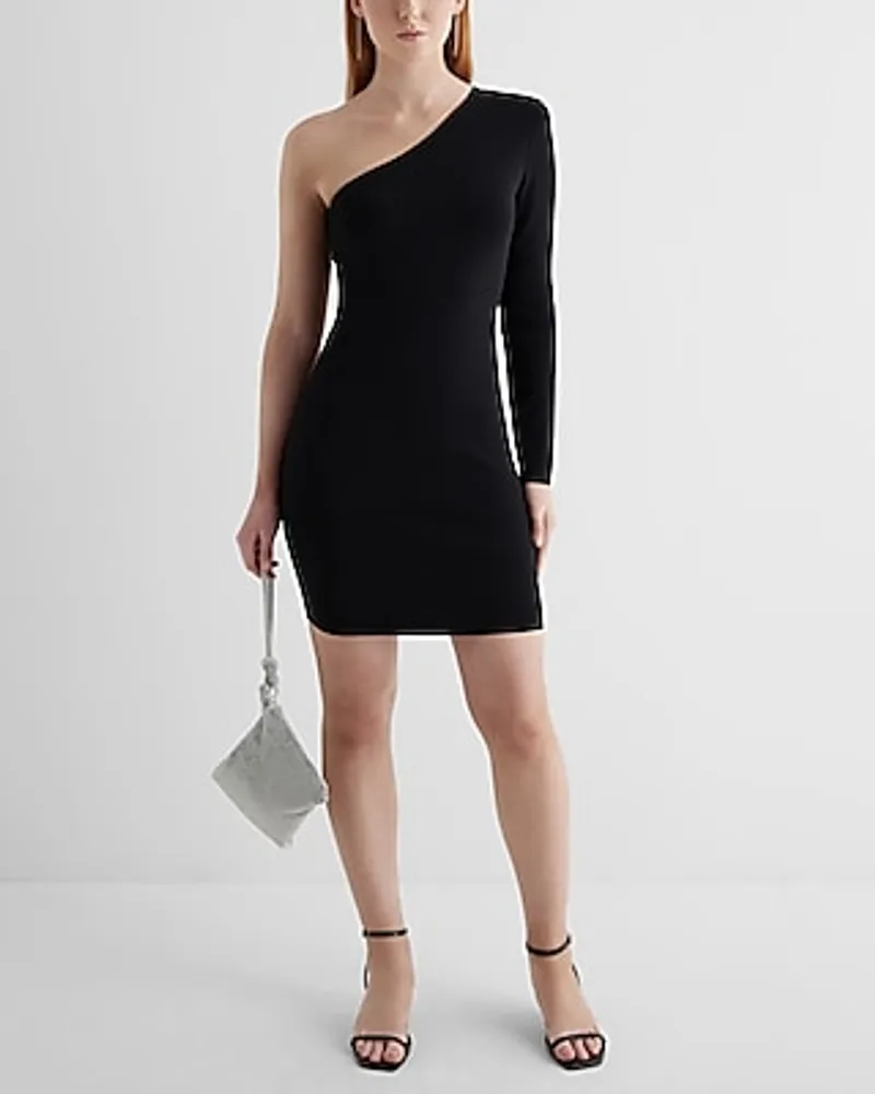 Express Cocktail & Party Body Contour One Shoulder Mini Dress With