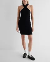 Cocktail & Party,Date Night Body Contour Halter Mini Dress Black Women's S