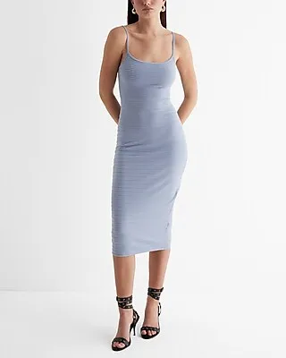 Date Night,Cocktail & Party,Casual Body Contour Ribbed Scoop Neck Midi Sweater Dress Women's