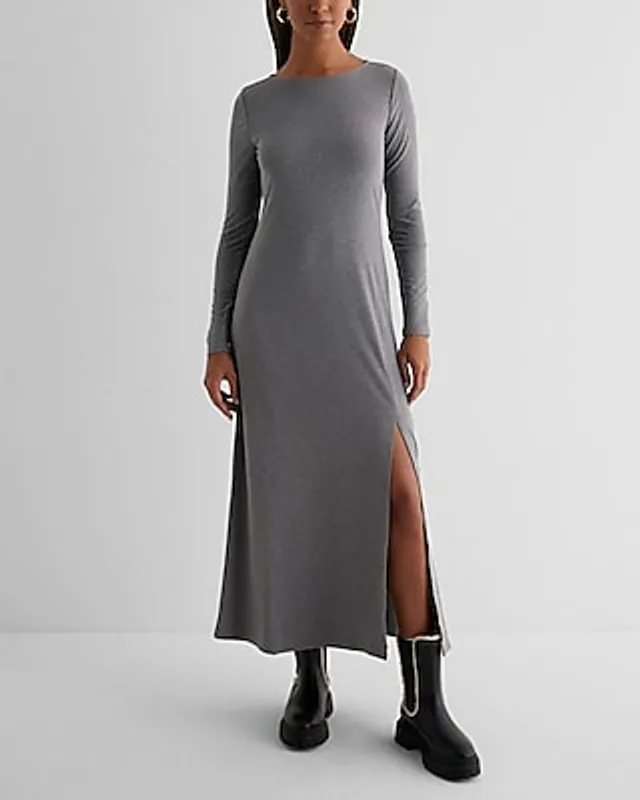 knee length dresses for ladies Long Sleeve Tie Dye Maxi Dress by Nuichan