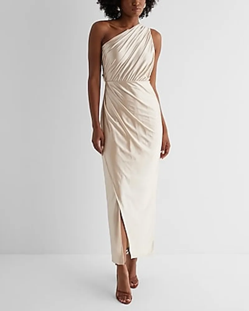 Women's Party One Shoulder Rouched Maxi Dress