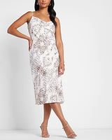 Versatile Rachel Zoe Printed Satin Cowl Neck Midi Slip Dress