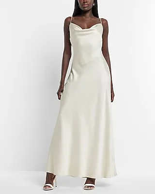 Cocktail & Party,Formal Bridal Satin Maxi Slip Dress White Women's L