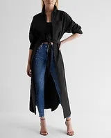 Casual Boyfriend Poplin Portofino Maxi Shirt Dress Black Women's M