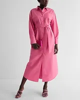 Casual Boyfriend Poplin Portofino Maxi Shirt Dress Pink Women's XS