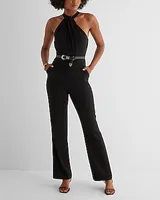 Cocktail & Party Twist Halter Neck Flare Leg Jumpsuit Women's