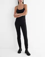 Casual Body Contour Square Neck Legging Jumpsuit Black Women's XS