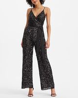 express v neck tie waist jumpsuit