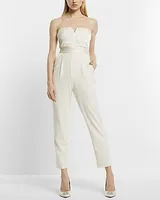 Cocktail & Party Bridal Satin Strapless Jumpsuit White Women's 0