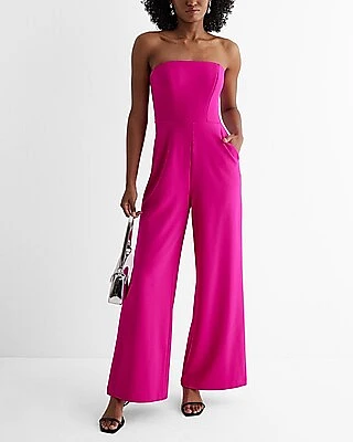 Cocktail & Party,Formal Strapless Wide Leg Palazzo Jumpsuit Women's