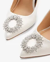 Bridal Rhinestone Embellished Pumps White Women's 9