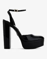 Rounded Toe Platform Pumps Black Women's 6