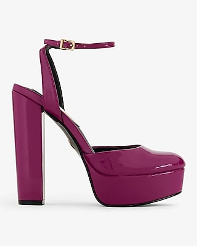 Rounded Toe Platform Pumps Pink Women's