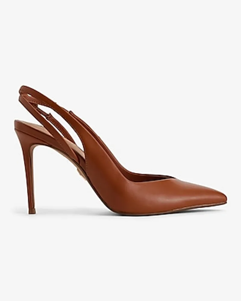 Brian Atwood X Express Double Slingback Strap Pumps Brown Women's