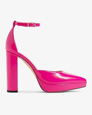 Closed Pointed Toe Platform Pumps Pink Women's 8