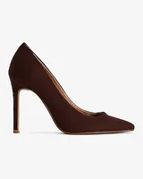 Faux Suede Pointed Toe Pumps Brown Women's 6