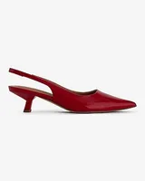 Slingback Kitten Heel Pumps Red Women's