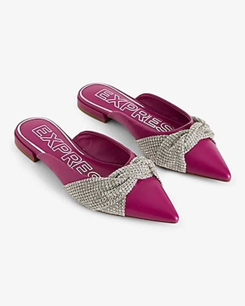 Rhinestone Twist Upper Pointed Toe Flats