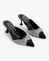 Rhinestone Twist Upper Mid-Heeled Pumps