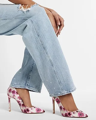 Floral Print Pointed Toe Pumps