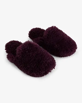 Fuzzy Teddy Slippers Women's S