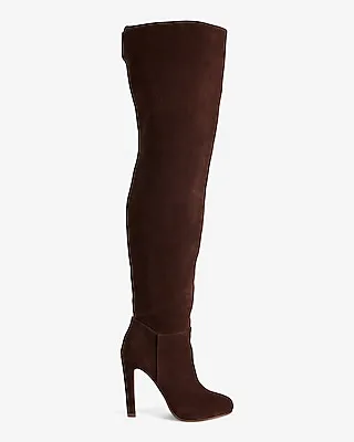 Brian Atwood X Express Suede Over The Knee Heeled Boots Brown Women's 8