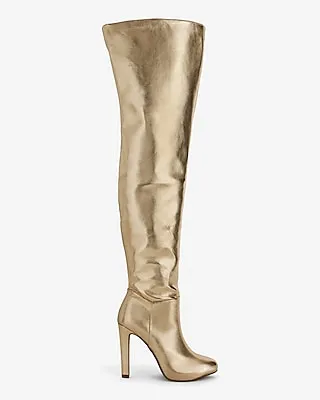 Brian Atwood X Express Metallic Over The Knee Heeled Boots