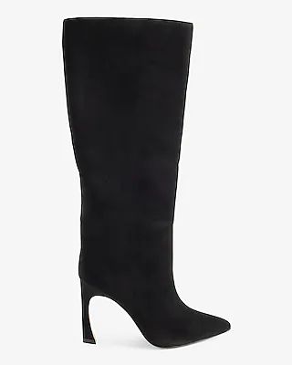 Faux Suede Comma Heel Boots Women's