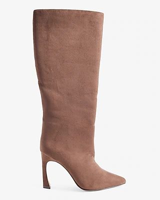 Faux Suede Comma Heel Boots