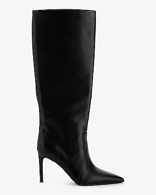 Pointed Toe Thin Heeled Tall Boots Black Women's 10