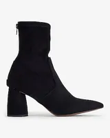 Faux Suede Block Heel Ankle Boots Black Women's 6.5