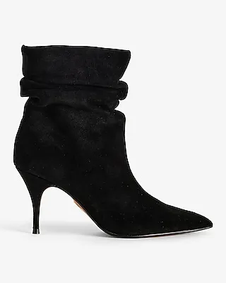 Brian Atwood X Express Suede Slouch Thin Heeled Boots Women's
