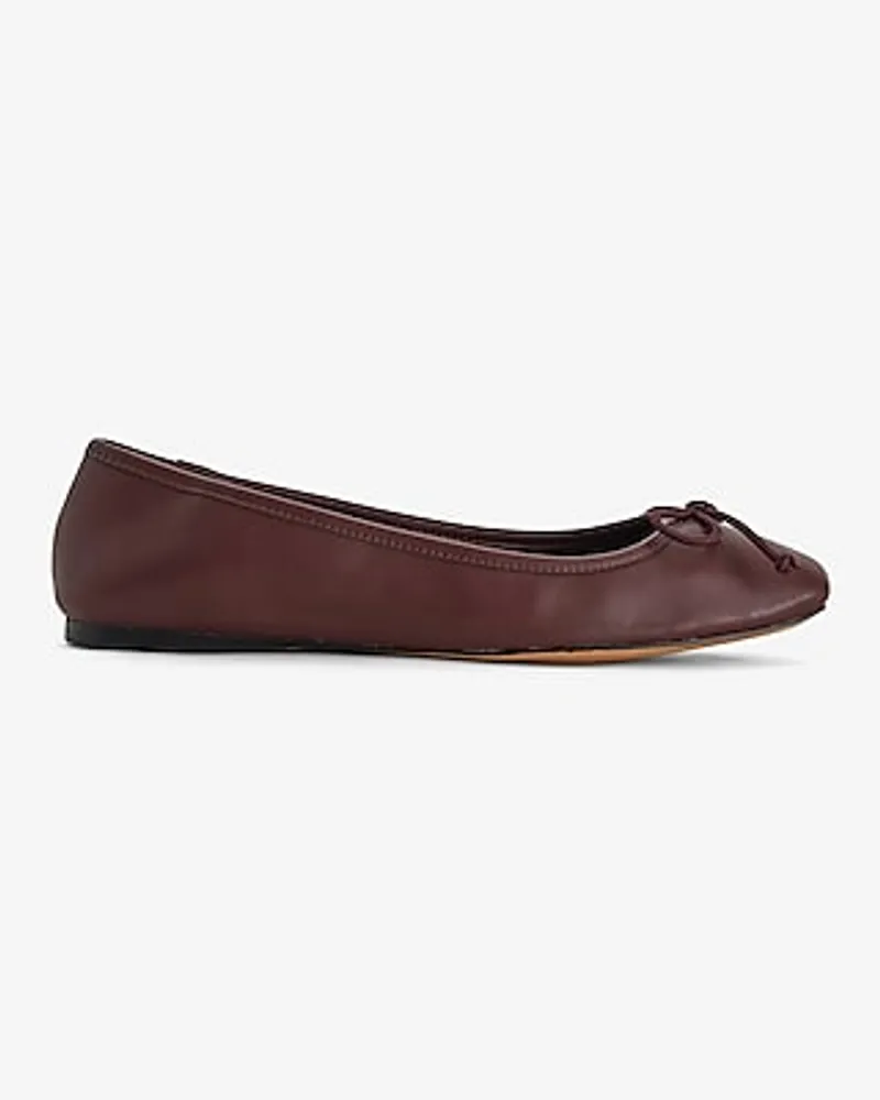 Square Toe Ballet Flats Brown Women's 7